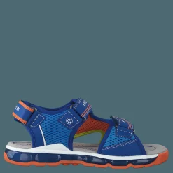 Geox J Sandal Android Boy Royal/orange Grå och Blå Discount