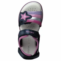 Geox J Sandal Blikk Girl Navy Lila och Blå Outlet
