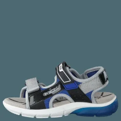 Geox J Sandal Flexyper Bo Black/royal Grå Outlet