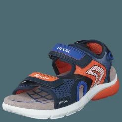 Geox J Sandal Flexyper Boy Navy/orange Blå Hot