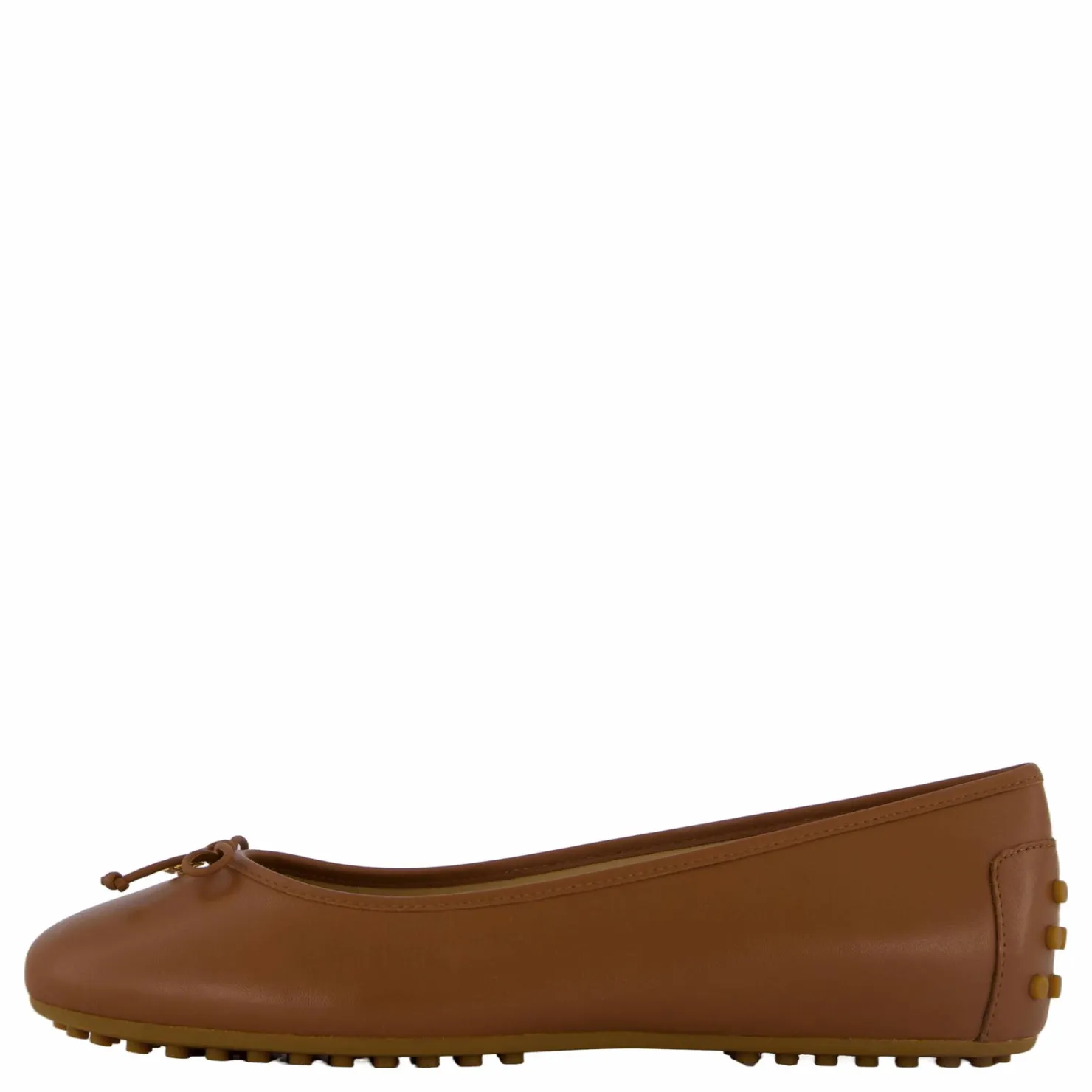 Lauren Ralph Lauren Jayna Nappa Leather Driver Flat Deep Saddle Tan Brun Sale