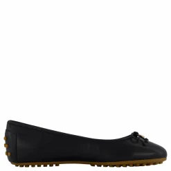 Lauren Ralph Lauren Jayna Nappa Leather Driver Flat Black Svart Outlet