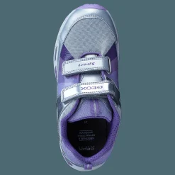 Geox Jr Shuttle Silver/lilac Silver och Blå Hot