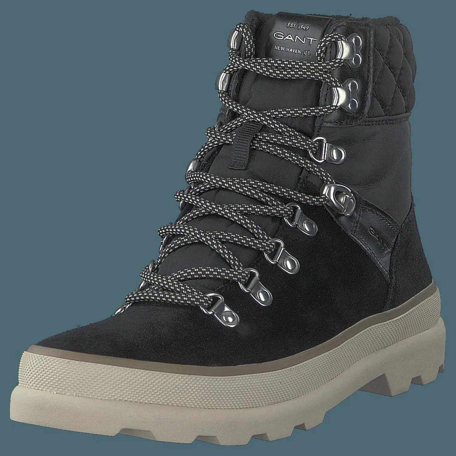 Gant Kaari Mid Lace Boot Black Svart Discount