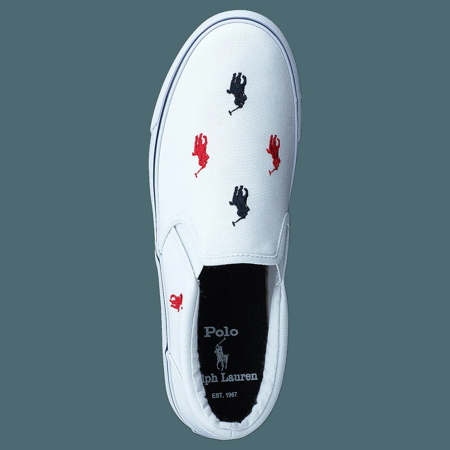 Ralph Lauren Junior Keaton Slipon White/ Navy, Red Vit Discount