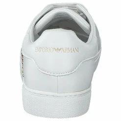 Emporio Armani Lace Up Sneaker R579 White+gold Guld och Vit New