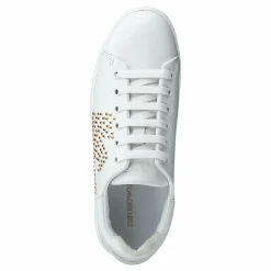 Emporio Armani Lace Up Sneaker R579 White+gold Guld och Vit New