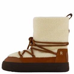 Tommy Hilfiger Lace-up Faux Shearling Snowboo Cognac Brown Brun Best