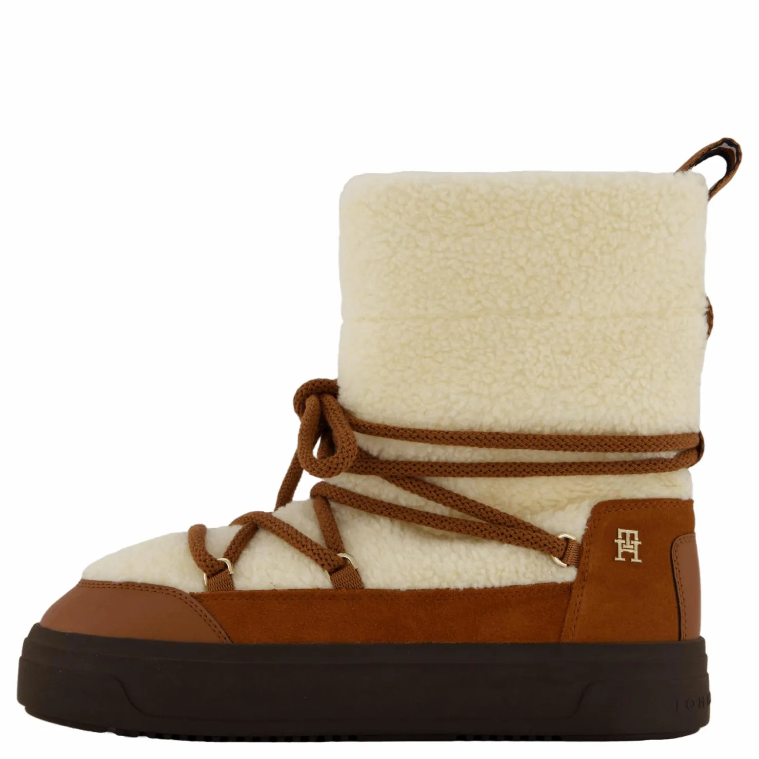 Tommy Hilfiger Lace-up Faux Shearling Snowboo Cognac Brown Brun Best