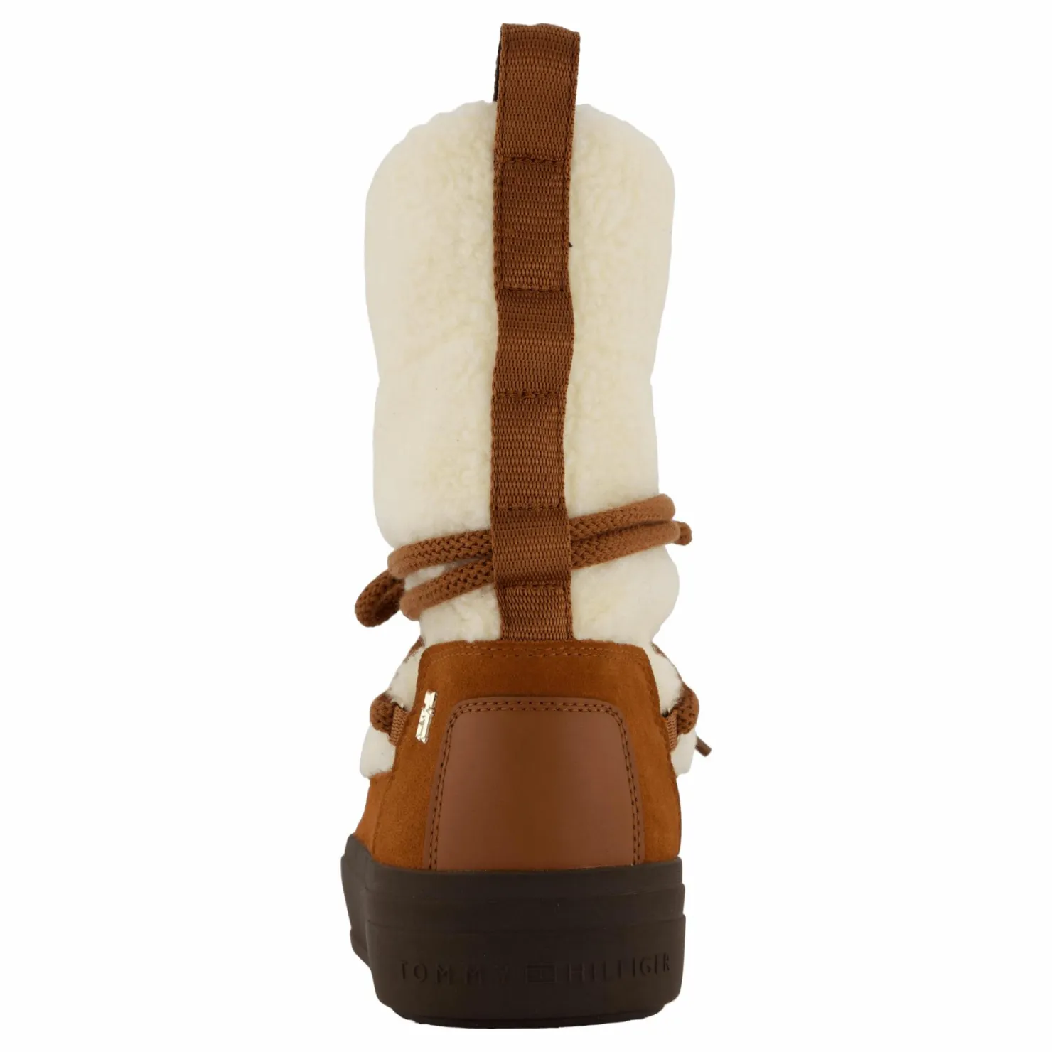 Tommy Hilfiger Lace-up Faux Shearling Snowboo Cognac Brown Brun Best