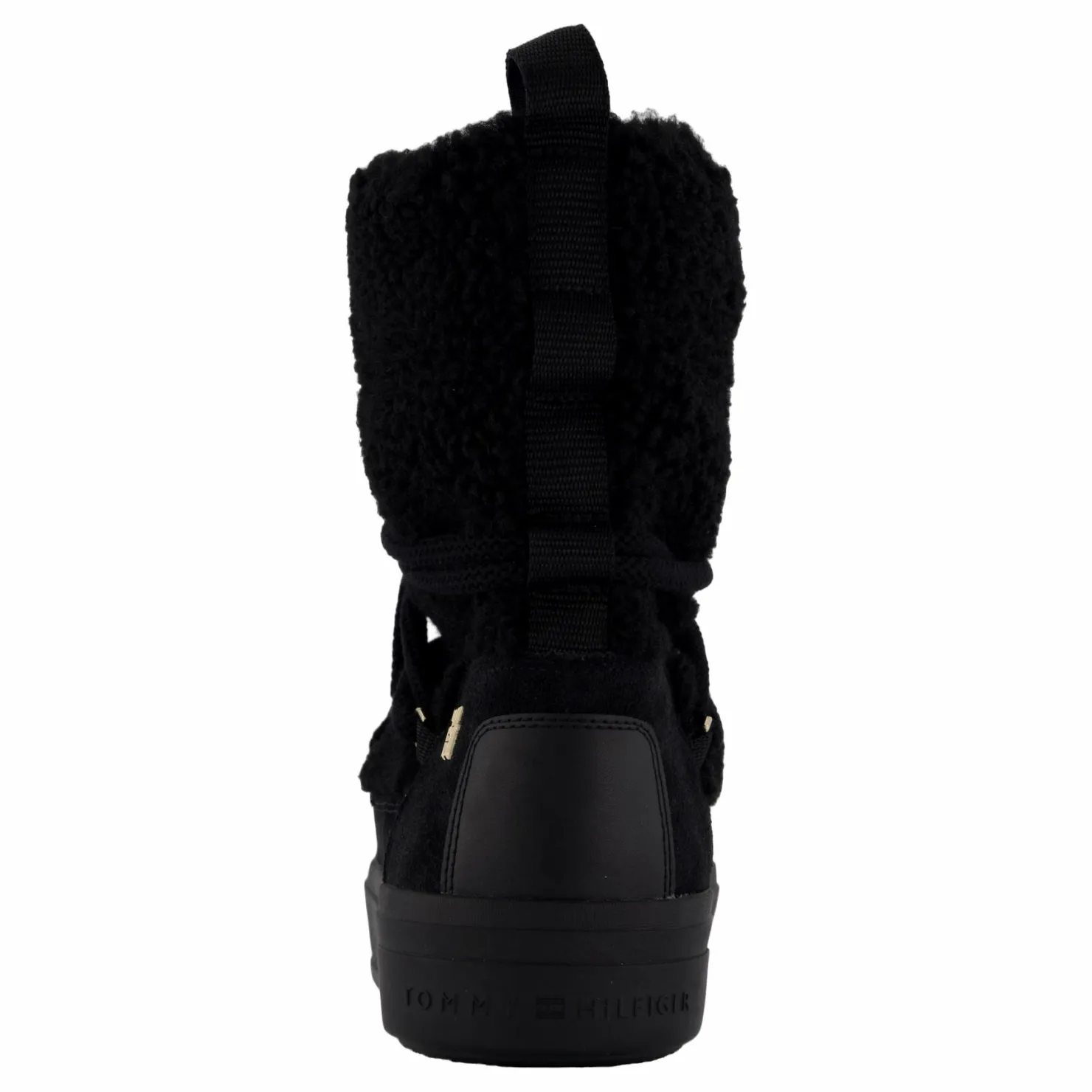 Tommy Hilfiger Lace-up Faux Shearling Snowboo Black Svart Clearance