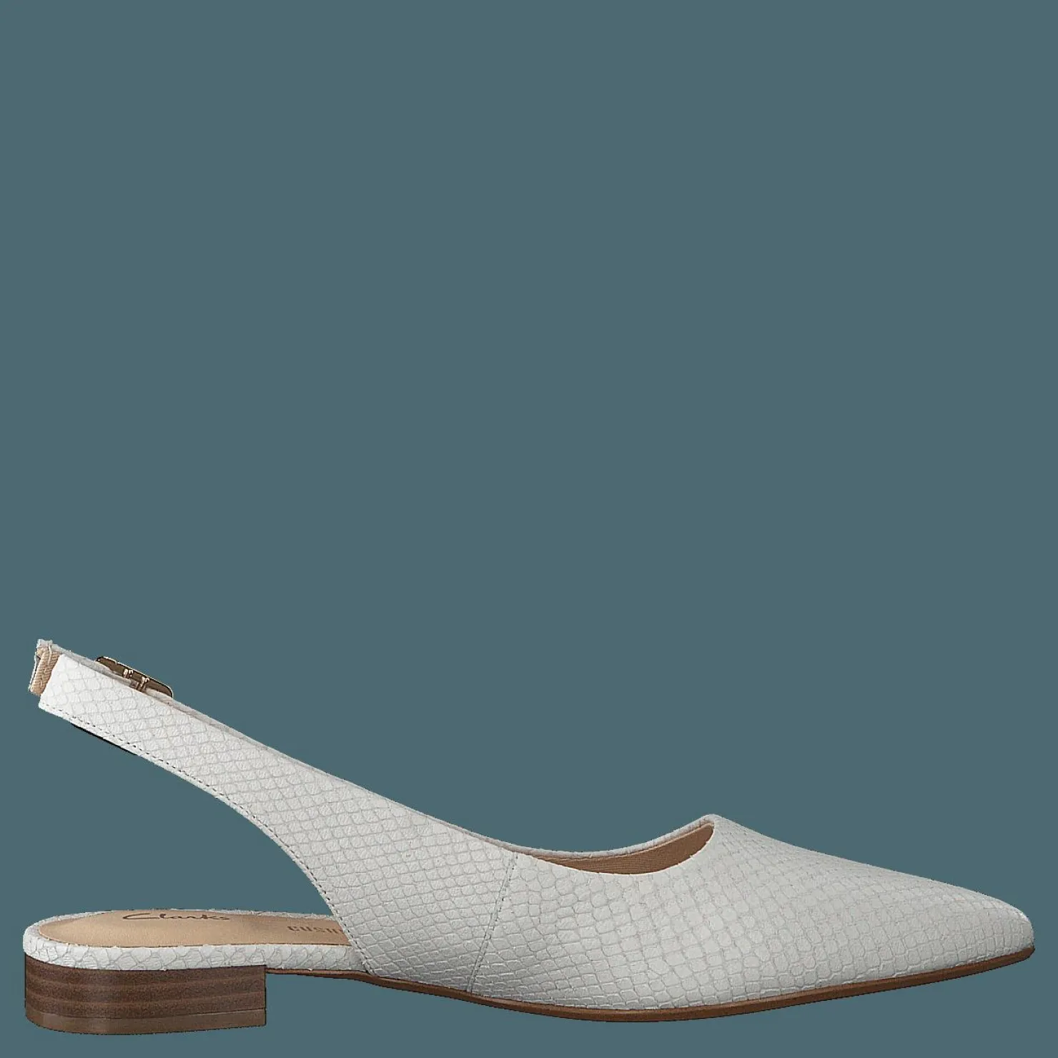 Clarks Laina15 Sling White Snake Vit Hot