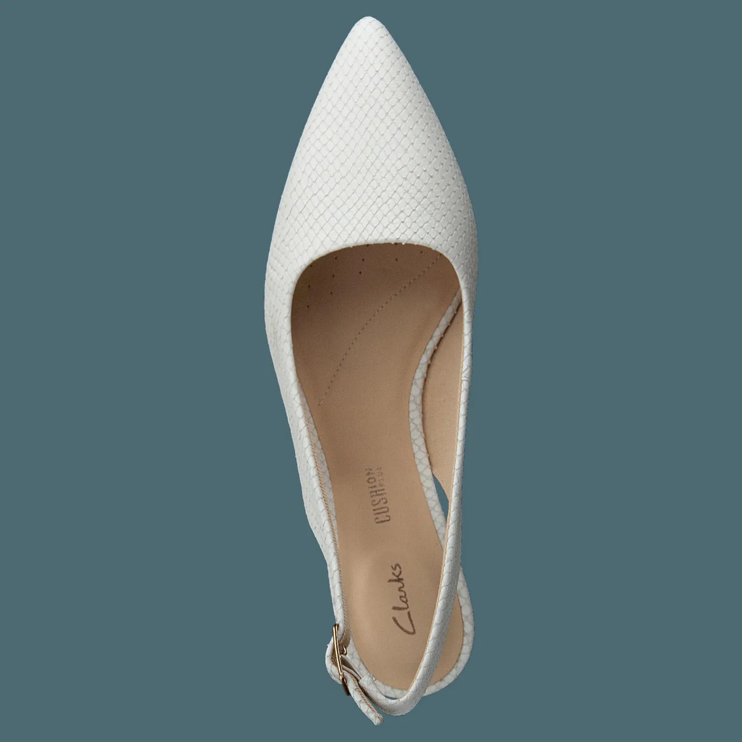 Clarks Laina15 Sling White Snake Vit Hot