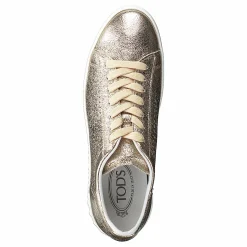 Tod's Leather Sneakers Oro Beige och Brun Hot