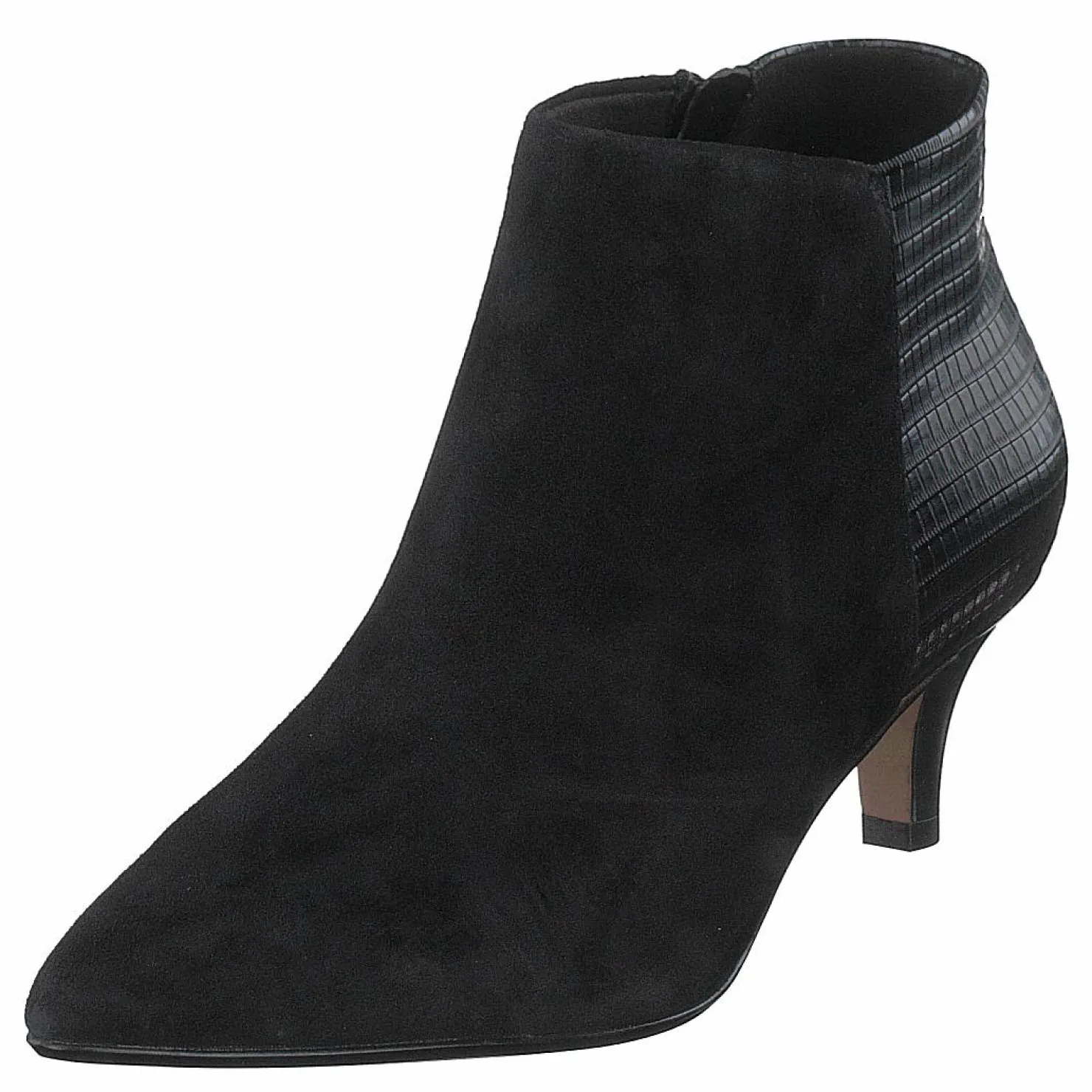 Clarks Linvale Sea Black Suede/croc Synth Combi Svart Outlet