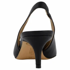 Lauren Ralph Lauren Lolah Burnished Leather Slingback Pump Black Svart Outlet