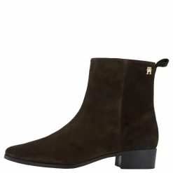 Tommy Hilfiger Low Cowboy Flat Suede Dark Coffee Brun Outlet