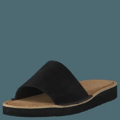 Clarks Originals Lunan Slide Black Leather Svart New