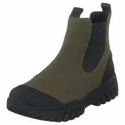 Woden Magda Rubber Track Boot Dark Olive/black Grön Discount