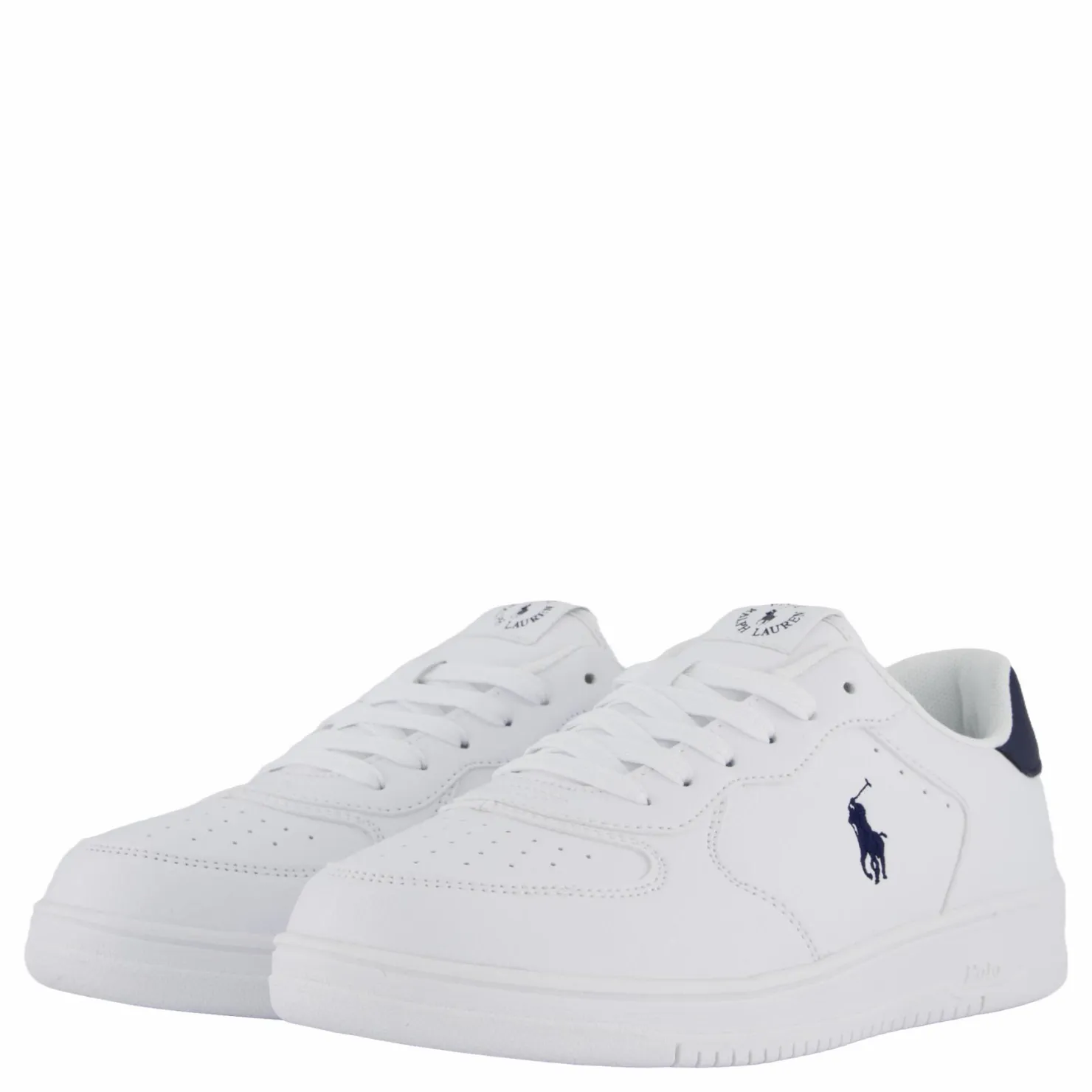 Ralph Lauren Junior Masters Court J-white / Navy Tumbled Vit Best
