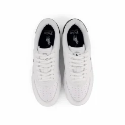 Polo Ralph Lauren Masters Court Leather Sneaker White/Navy PP Vit Clearance