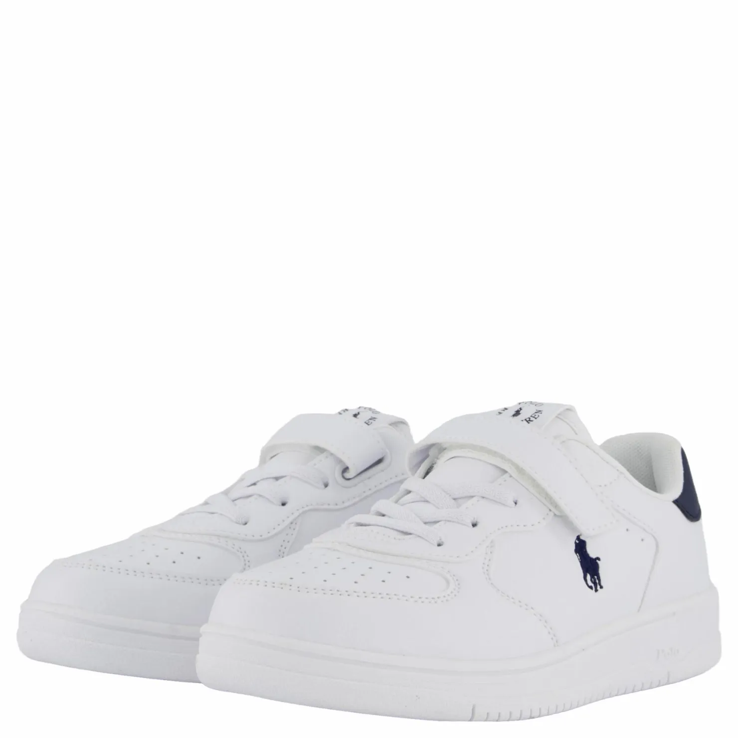 Ralph Lauren Junior Masters Court Ps C-'white / Navy Tumbled Vit Online