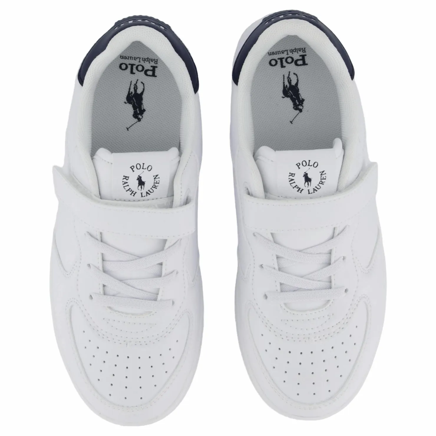 Ralph Lauren Junior Masters Court Ps C-'white / Navy Tumbled Vit Online