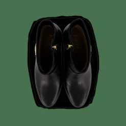 Lauren Ralph Lauren Maxie Burnished Leather Bootie Black Svart