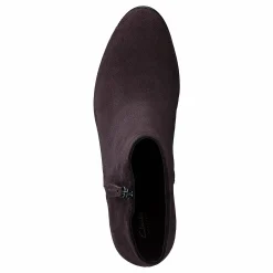 Clarks Maypearl Alice Dark Brown Suede Svart Clearance