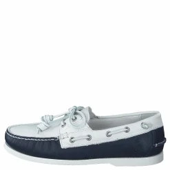 Polo Ralph Lauren Merton Two-Tone Leather Boat Shoe Cream / Navy Vit och Blå Clearance