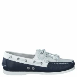 Polo Ralph Lauren Merton Two-Tone Leather Boat Shoe Cream / Navy Vit och Blå Clearance