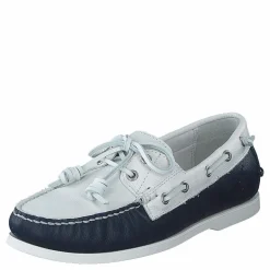 Polo Ralph Lauren Merton Two-Tone Leather Boat Shoe Cream / Navy Vit och Blå Clearance