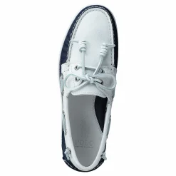 Polo Ralph Lauren Merton Two-Tone Leather Boat Shoe Cream / Navy Vit och Blå Clearance