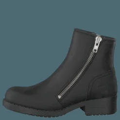 Johnny Bulls Mid Zip Boot Warm Lining Black/shiny Silver Svart och Silver Best