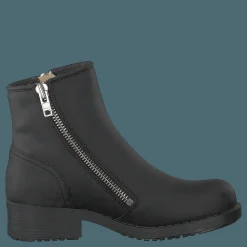 Johnny Bulls Mid Zip Boot Warm Lining Black/shiny Silver Svart och Silver Best