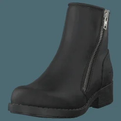 Johnny Bulls Mid Zip Boot Warm Lining Black/shiny Silver Svart och Silver Best