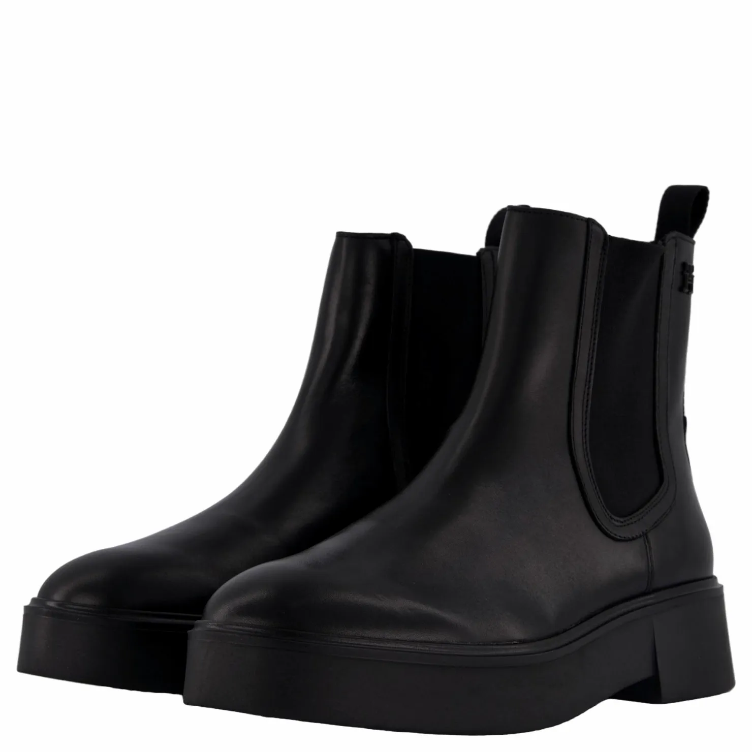 Tommy Hilfiger Minimal Leather Chelsea Logota Black Svart Hot