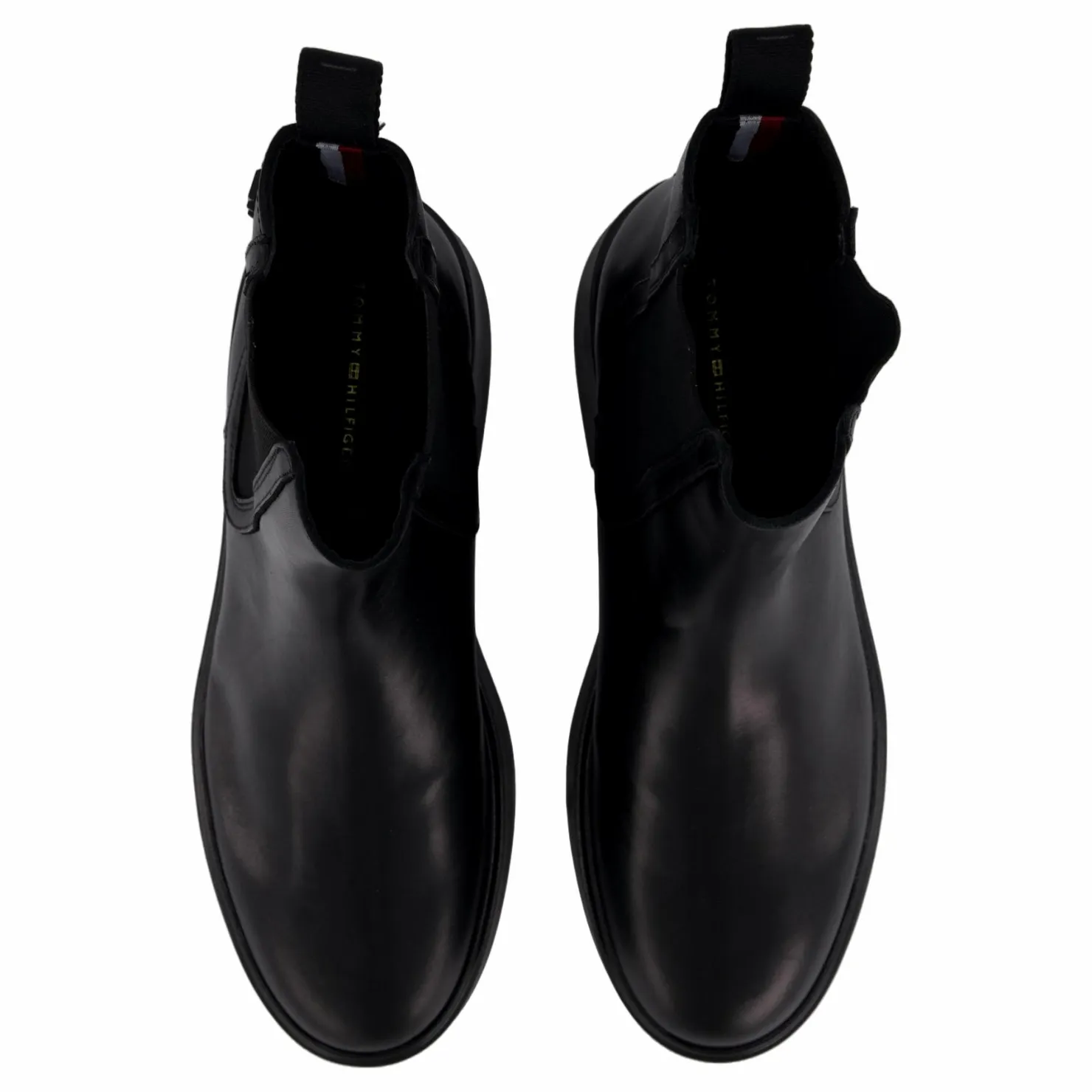 Tommy Hilfiger Minimal Leather Chelsea Logota Black Svart Hot