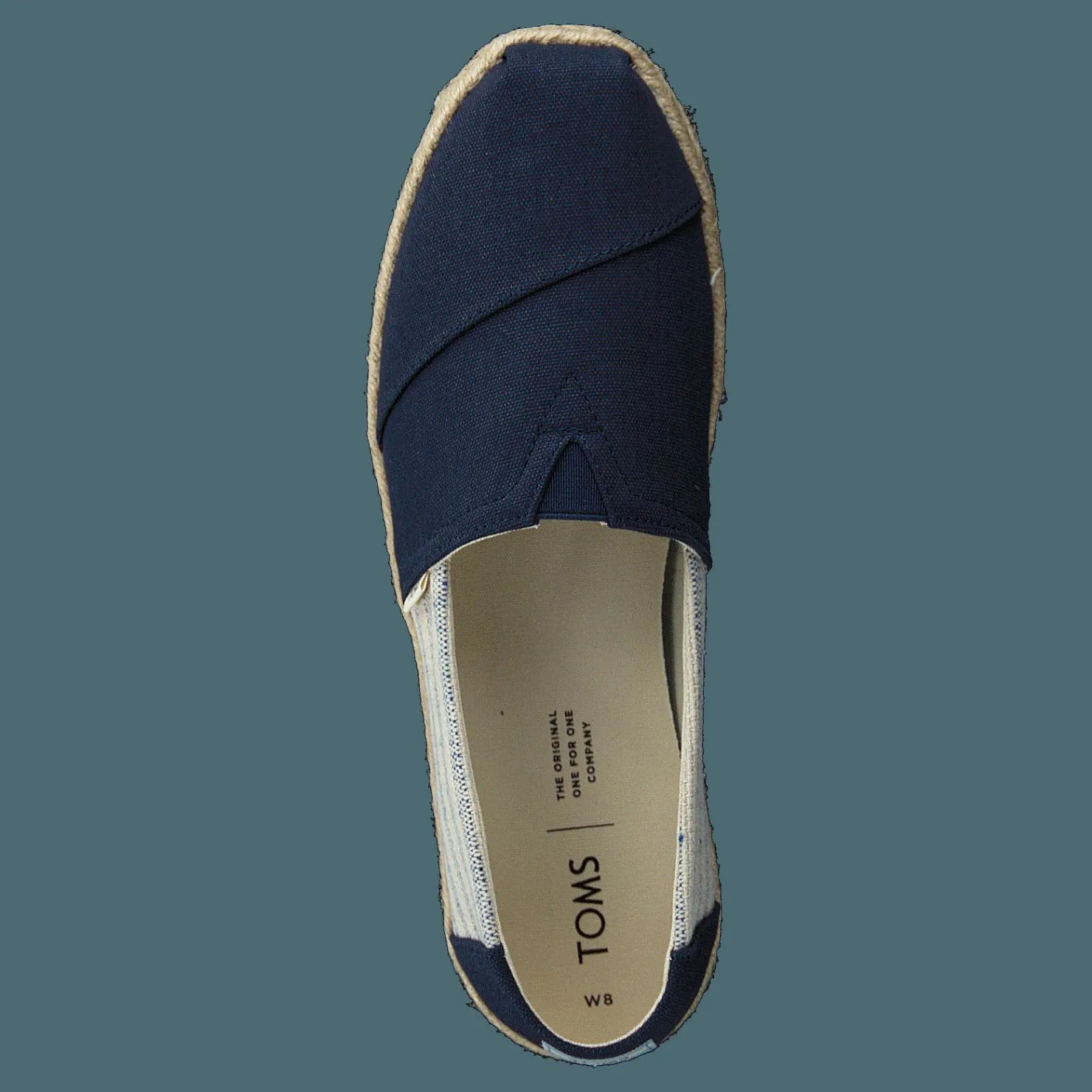 Toms Navy Canvas Ivy League On Rope Navy Beige och Blå Hot