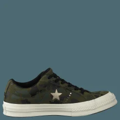 Converse One Star Herbal/light Gold/egret Guld, Beige och Grön New