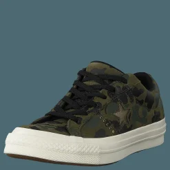 Converse One Star Herbal/light Gold/egret Guld, Beige och Grön New