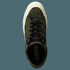 Converse One Star Herbal/light Gold/egret Guld, Beige och Grön New