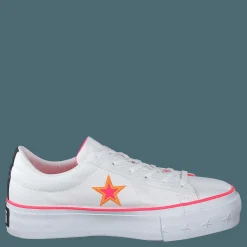Converse One Star Platform White / Racer Pink / Orange Vit