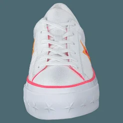 Converse One Star Platform White / Racer Pink / Orange Vit