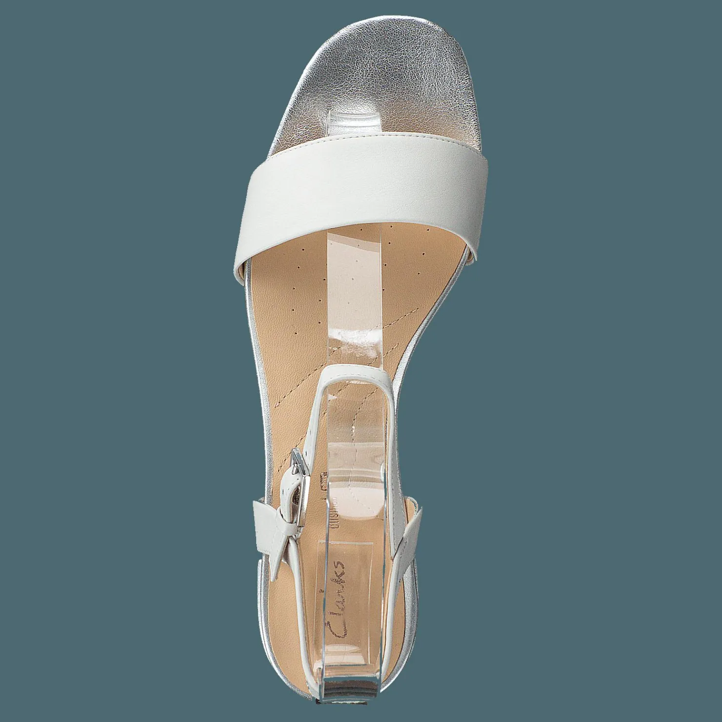 Clarks Orabella Iris White Combi Leather Grå Clearance