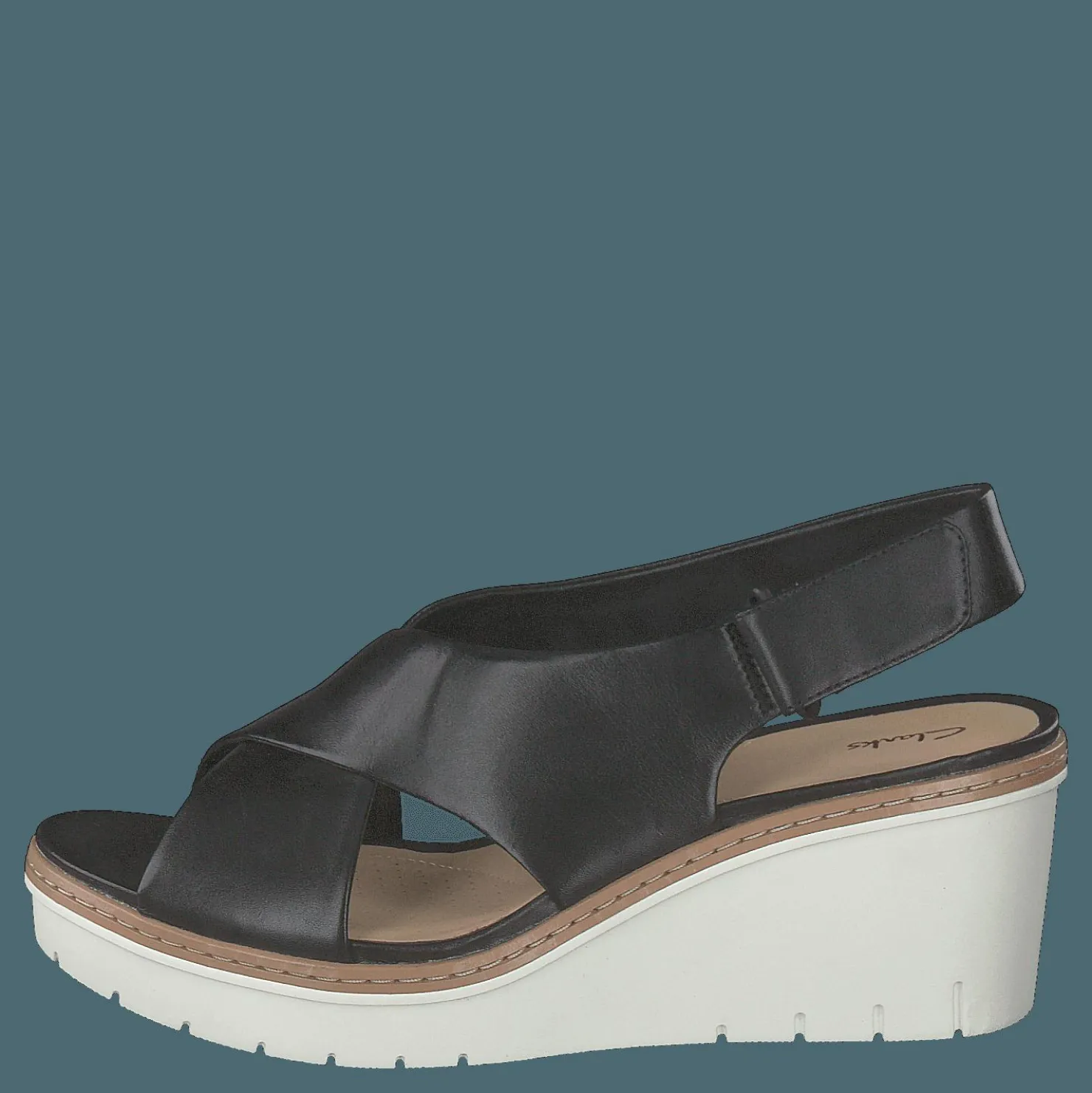 Clarks Palm Candid Black Leather Grå Sale