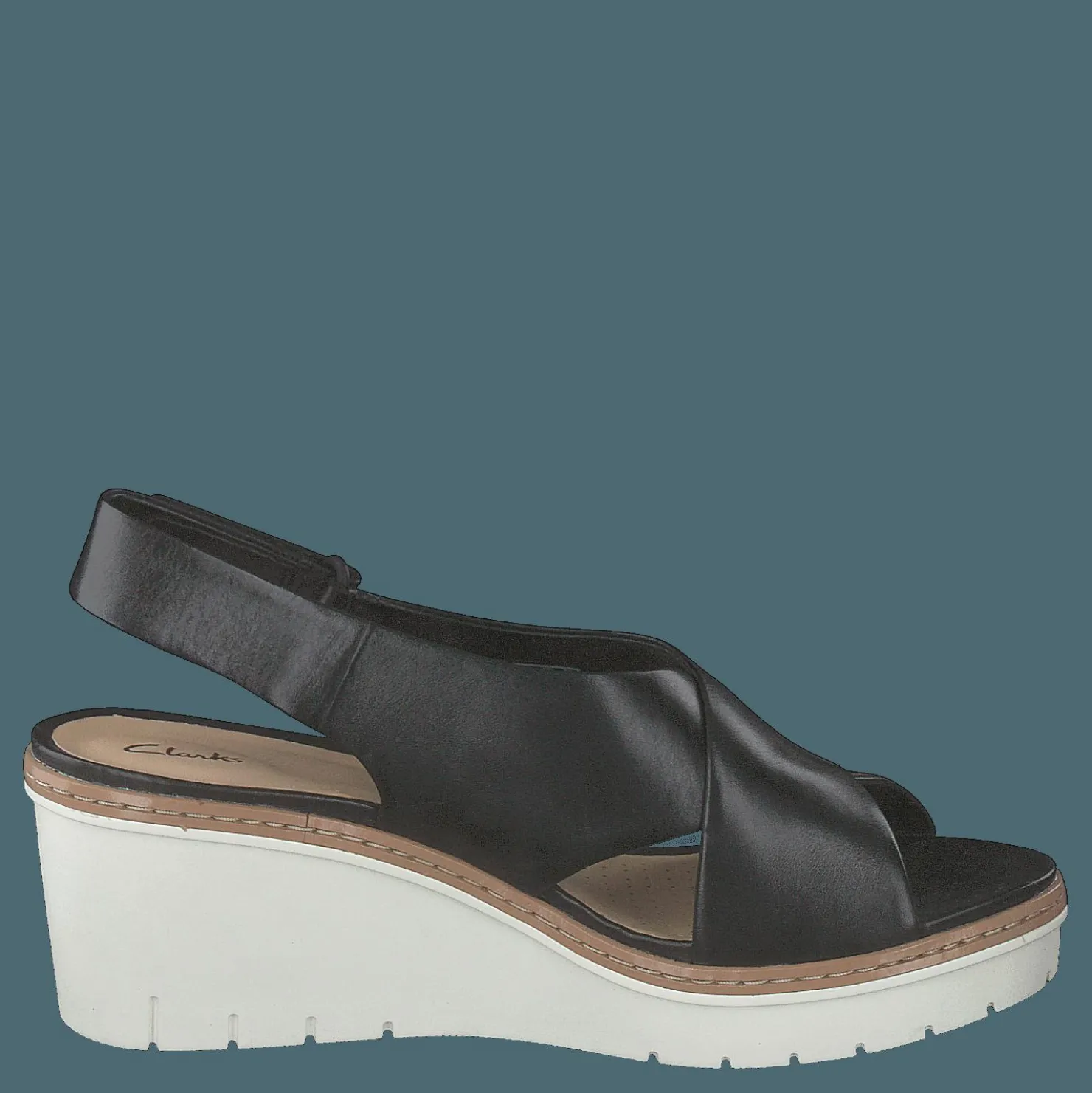 Clarks Palm Candid Black Leather Grå Sale