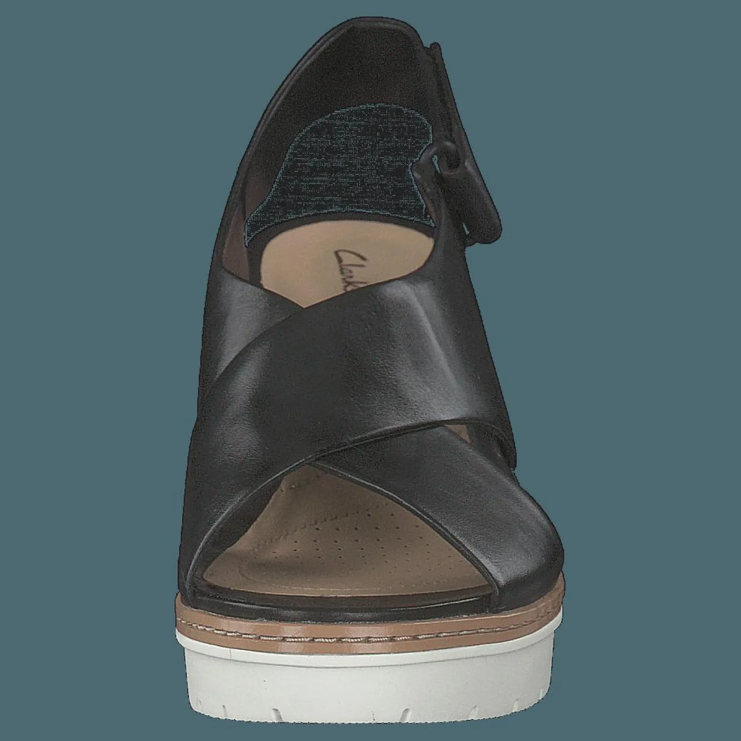 Clarks Palm Candid Black Leather Grå Sale