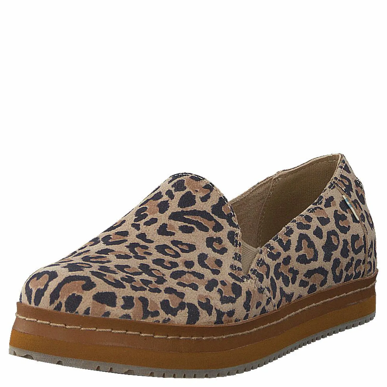 Toms Palma Leather Wrap Desert Tan Leopard Print Suede Beige, Blå och Brun Sale