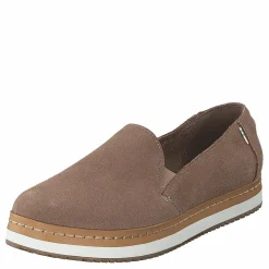 Toms Palma Leather Wrap Taupe Grey Suede Brun